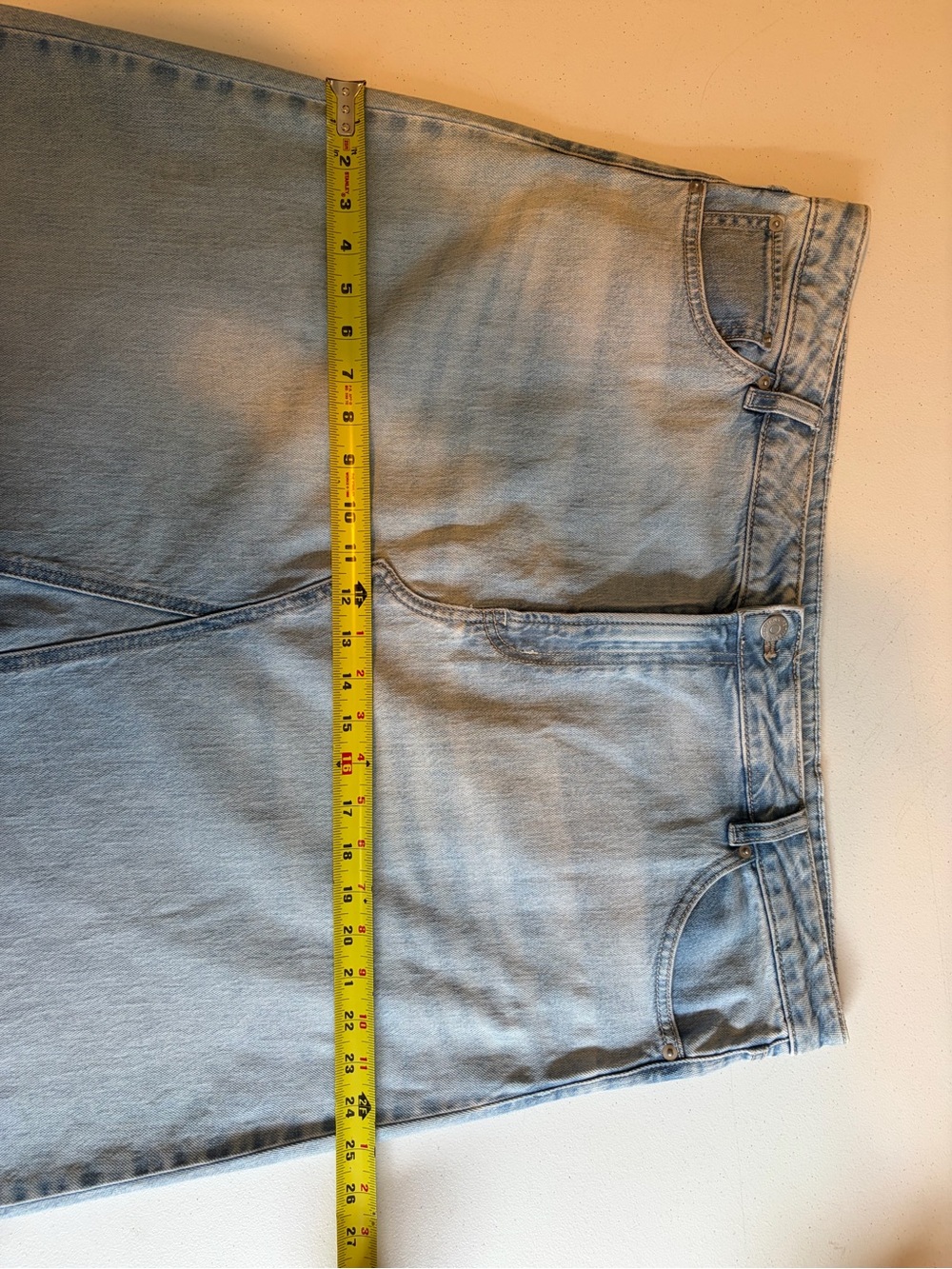 Reitmans Womens Size 36 18 Light Wash Denim Midi Jean Skirt A-Line high rise - Picture 9 of 9